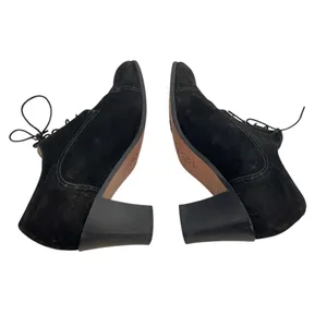 JONAK Black Suede Shoes Oxfords Lace Up Stacked Heel Womens Size FR 40 US 8 thumbnail 4