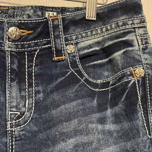 Miss Me Size 31 Signature Bootcut Jeans Y2K Embellished Bling Distressed Denim thumbnail 8