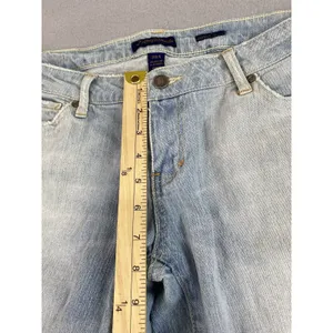 Aeropostale Jeans Womens 32x32 Blue Flower Embroidery Flare Tag 7/8 Indie Boho thumbnail 7