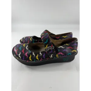 Alegria Paloma Mustache Leather Mary Jane Clogs Black Multi PAL-222 Size 39 thumbnail 3