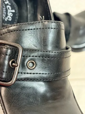 Vtg 90s SKECHERS Womens 6 Chunky Platform Loafers Buckle Black‎ Faux Leather Y2K thumbnail 11