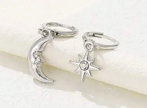 Mismatched star and moon earrings thumbnail 1