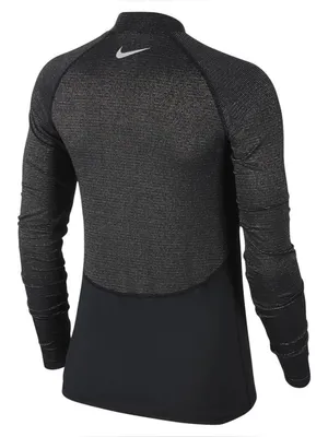 Women's Nike Pro Warm Long sleeve mockneck black/silver reflective top size M thumbnail 3