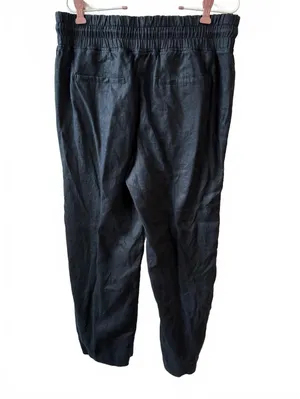 Quince Black Linen Drawstring Pants Size L thumbnail 2