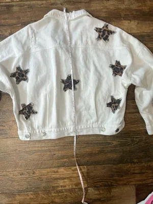POL White Jean Jacket with Star Accents NWT thumbnail 9
