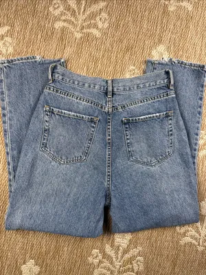 PacSun Distressed Light Blue high rise straight leg Jeans thumbnail 3