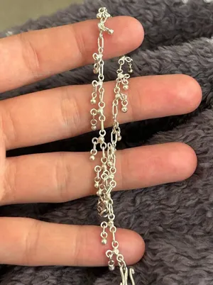 C180 925 sterling silver bracelet 7.5 inch thumbnail 1