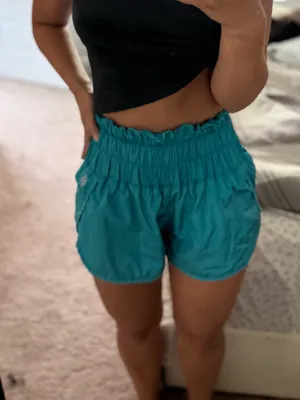 FP Movement by Free People Teal High-Waist Smocked Skort Shorts thumbnail 7