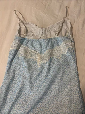 Tiger Mist Blue Floral Lace Trim Slip thumbnail 3