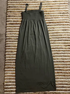 Olive Green Smocked-Top Maxi Dress thumbnail 6