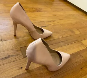 nude beige pointed toe stiletto heels thumbnail 3