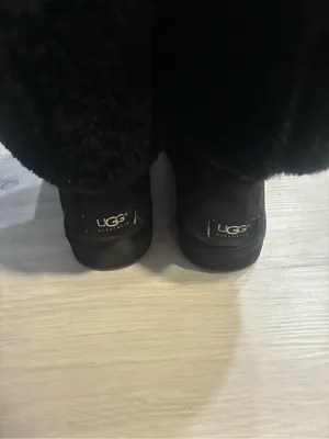 UGG Black Shearling Fold-Down Winter Boots thumbnail 2