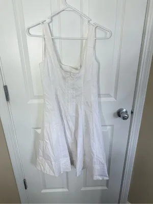 Staud Wells Mini Dress in White 6 thumbnail 6