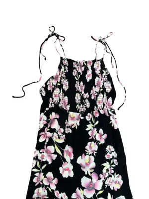 Free People Intimately FP Women’s Garden Party Black Floral Tie Strap Maxi Dress thumbnail 3
