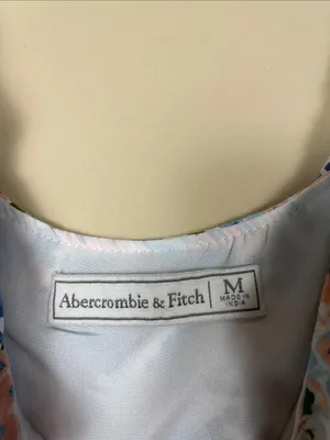 Abercrombie & Fitch Women’s Boho Floral Print Multicolor Ruffle Dress thumbnail 8