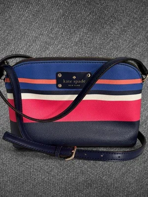Kate Spade New York Striped Crossbody Bag Navy Pink thumbnail 8
