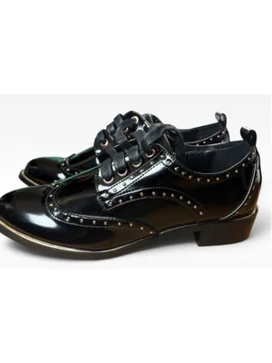 🔥 MIDNIGHT VELVET Studded Patent Wingtip Oxfords 7M Major Whimsygoth Vibes 🔥 thumbnail 6