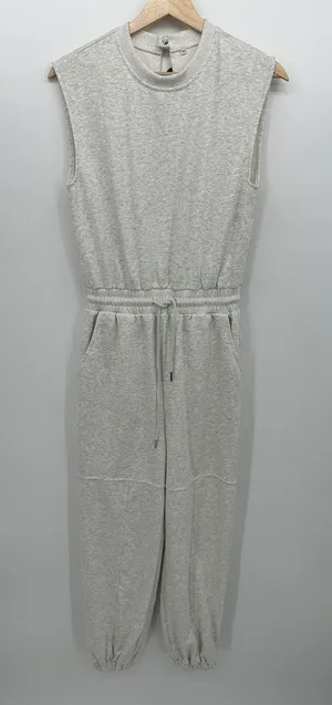 Womens Minimalist Sweat Jumpsuit XS‎ Gray Jogger One Piece Clean Girl thumbnail 1