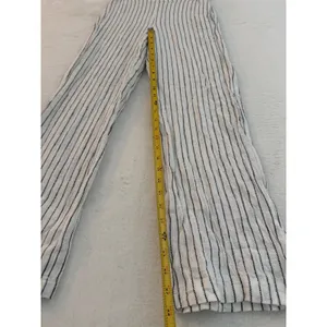 Rachel‎ Zoe Womens XS White Black Pinstripe Elastic Waist Straight Leg Pants thumbnail 2