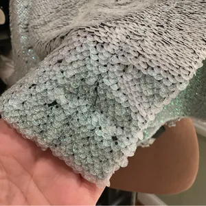 Revolve x NBD Fully Sequined Iridescent Green/Silver Skort Size Medium thumbnail 6