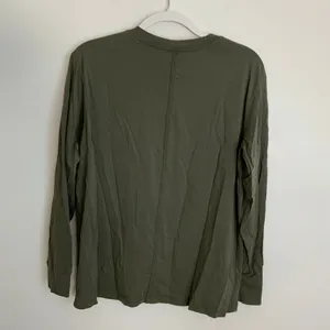 Lululemon Pima‎ Cotton Long Sleeve Olive Green shirt size 8 thumbnail 2