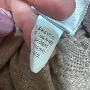 Old Navy Luxe High‎ Neck Tank Top Sediment Taupe Slub Knit Sleeveless Medium thumbnail 6
