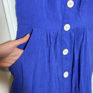ANTHROPOLOGIE Maeve Seer Sucker Rosemary Midi blue Dress thumbnail 4