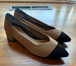Rothy's Beige Pointed Toe Low Block Heel Women Size 10.5 Business Casual Shoe thumbnail 1