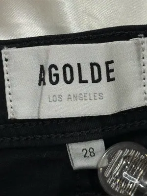 Agolde Roxanne Skinny Jeans 28 Black Minimalist Clean Girl Fall City Chic Scandi thumbnail 9