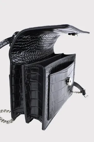Peta & Jain Princess Polly Black Croc Handbag thumbnail 2