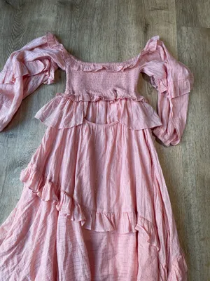 Spell & the Gypsy collective Blush Pink Off Shoulder Ruffle Maxi Dress Boho Romantic Sz S thumbnail 6
