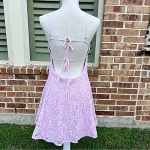 For love and lemons Carmela mini lace halter dress. thumbnail 6