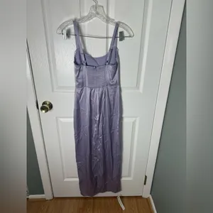 Reformation Lucy Satin Dress in Aura 0 thumbnail 5