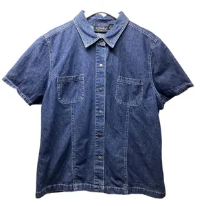 Sonoma snap front Y2K short sleeve denim blouse. Size XL thumbnail 1