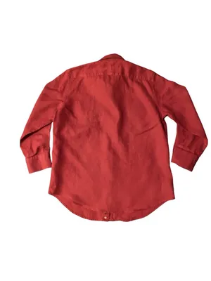 Lauren Ralph Lauren Sz S 100% Linen Burgundy Womens Button Up Shirt Preppy Beach thumbnail 2