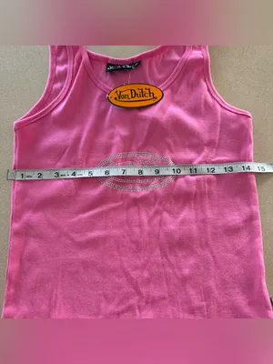 Von Dutch Hot Pink Rhinestone Logo Ribbed Tank size X-Large thumbnail 6