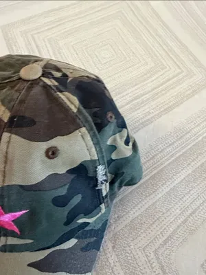 Women’s Camouflage Distressed Baseball Hat Pink Embroidered Star Adjustable Cap thumbnail 3