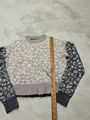 All saints leya crewneck sweater leopard print small thumbnail 2