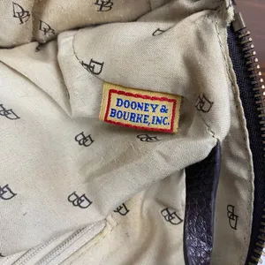 Dooney And Bourke Vintage Leather Brown Leather Signature Canvas Satchel Handbag thumbnail 12