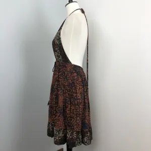 Free People Beach Day Open Back Halter Mini Dress In Black Medium thumbnail 10