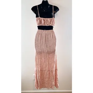 Abercrombie Animal Print Crop Tank Top & Maxi Skirt Matching Set Pink M/L thumbnail 3