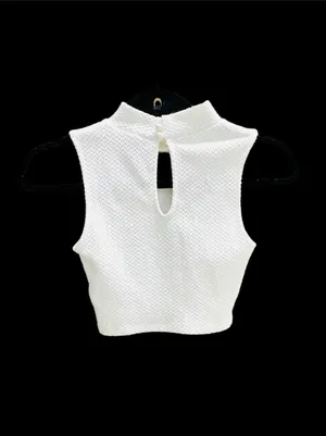 H&M White Textured Sleeveless Crop Top Sz XS NWOT thumbnail 5