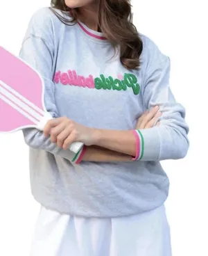 Shiraleah Pickleballer Sweatshirt Size L Pink Green Preppy Country Club‎ thumbnail 1