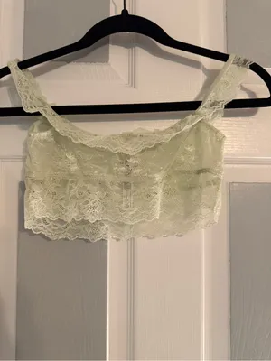 Urban Outfitters Just Peachy Green Lace Off-Shoulder Bralette thumbnail 3
