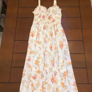 Scarlet Darkness maxi dress white orange florals small thumbnail 3