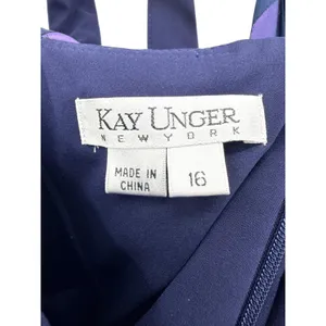 Kay Unger New York Purple Ikat Halter Fit Flare Dress 16‎ Wedding Guest Formal thumbnail 4