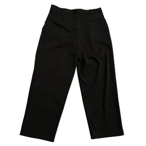 Black Pleated High Waist Wide Leg Trousers Pants Women‎ Large NEW thumbnail 2