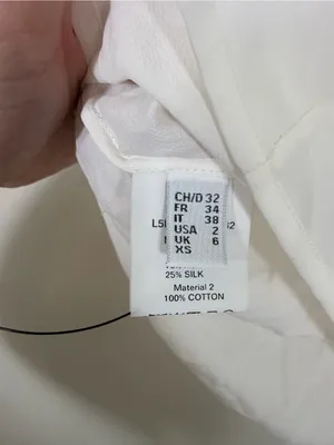 NWT Bally Switzerland White Silk Blend Short Sleeve Blouse Lace US Size 2 thumbnail 7