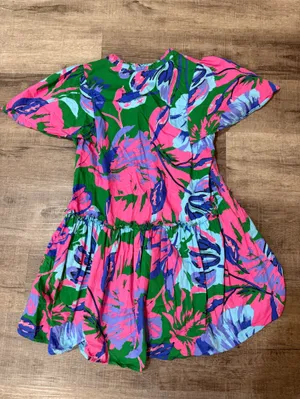 SUGARLIPS Raylee Floral Rock A By Trapeze Dress in Kelly Blue Multi thumbnail 5