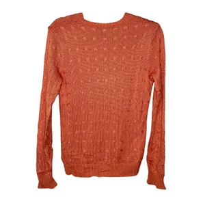 Ralph Lauren Black Label Silk V-Neck Knit Sweater Salmon Coral Medium thumbnail 5